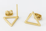 11mm Matte Gold Pewter Open Triangle Ear Post #EFA121-General Bead