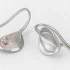 Matte Silver Aspen Leaf Ear Wire with Loop #EFB123-General Bead