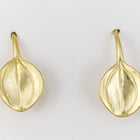 Matte Gold Aspen Leaf Ear Wire with Loop #EFA123-General Bead