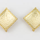 11mm Matte Gold Concave Square Ear Post with Loop #EFA124-General Bead
