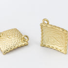 11mm Matte Gold Concave Square Ear Post with Loop #EFA124-General Bead