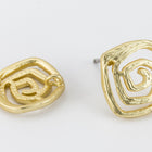 11mm Matte Gold Square Spiral Ear Post with Loop #EFA125-General Bead