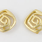 11mm Matte Gold Square Spiral Ear Post with Loop #EFA125-General Bead