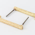 23mm Matte Gold Pewter Textured Bar Ear Post with Loop #EFA127-General Bead