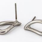15mm Matte Silver Pewter Open Raindrop Ear Post with Loop #EFB120-General Bead