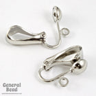6mm Silver Dome Ear Clip with Loop #EFA021-General Bead