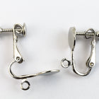 17mm Silver Screw-On Ear Clip with 8mm Pad #EFB080-General Bead