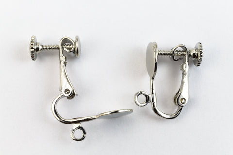 17mm Silver Screw-On Ear Clip with 8mm Pad #EFB080-General Bead