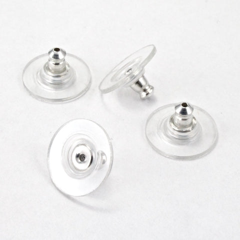 11mm Silver Backed Plastic Earring Clutch #EFB082-General Bead