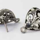 13mm x 18mm Antique Silver Pewter Heart Ear Post #EFB104-General Bead