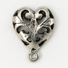 13mm x 18mm Antique Silver Pewter Heart Ear Post #EFB104-General Bead
