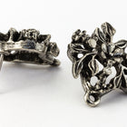 17.5mm x 20.5mm Antique Silver Pewter Floral Spray Ear Post #EFB109-General Bead