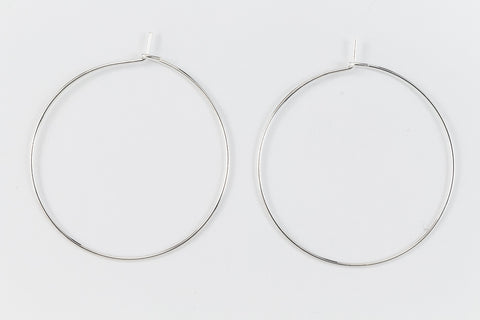 30mm Silver Round 20 Gauge Ear Hoop #EFB113-General Bead