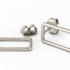 15mm Matte Silver Open Rectangle Pewter Ear Post #EFB118-General Bead