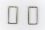15mm Matte Silver Open Rectangle Pewter Ear Post #EFB118-General Bead