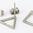 11mm Matte Silver Pewter Open Triangle Ear Post #EFB121-General Bead