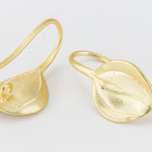 Matte Gold Aspen Leaf Ear Wire with Loop #EFA123-General Bead