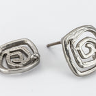11mm Matte Silver Square Spiral Ear Post with Loop #EFB125-General Bead