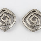 11mm Matte Silver Square Spiral Ear Post with Loop #EFB125-General Bead