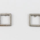 7mm Matte Silver Pewter Open Square Ear Post #EFB126-General Bead