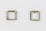7mm Matte Silver Pewter Open Square Ear Post #EFB126-General Bead