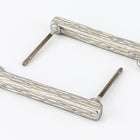 23mm Matte Silver Pewter Textured Bar Ear Post with Loop #EFB127-General Bead