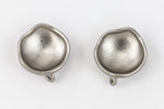 11mm Matte Silver Pewter Concave Round Ear Post with Loop #EFB128-General Bead