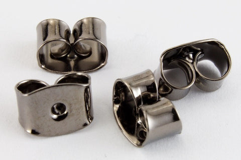 6mm Gunmetal Earring Clutch #EFC017-General Bead