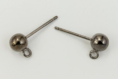 5mm Gunmetal Ball Ear Post with Loop #EFC100-General Bead