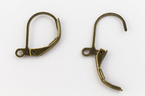 14mm Antique Brass Leverback Earrings #EFD099-General Bead
