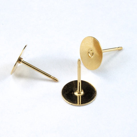 4mm Gold Flat Ear Post #EFA010-General Bead