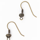 25mm Antique Brass Ear Wire with Textured Ball #EFE103-General Bead