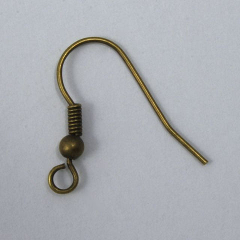 Antique Brass Fish Hook Ear Wire #EFF006-General Bead
