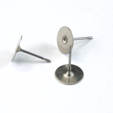 10mm Surgical Steel Flat Ear Post #EFH010-General Bead