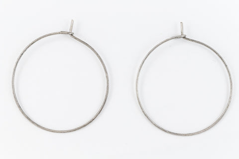 30mm Matte Silver Round 20 Gauge Ear Hoop #EFG113-General Bead