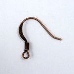 Antique Copper Flat French Ear Wire with Spring #EFJ032