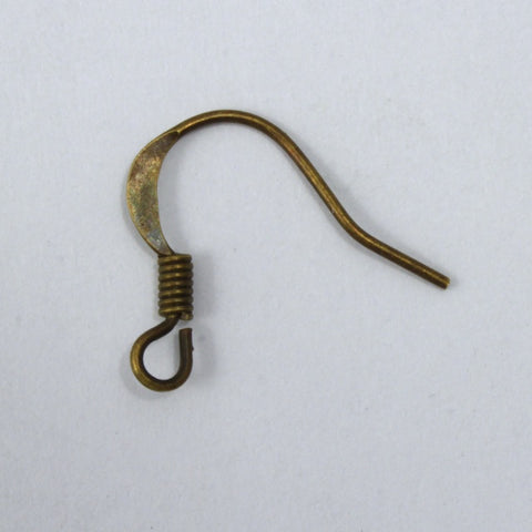 Antique Brass Flat French Ear Wire with Spring #EFK032