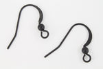 Matte Black Flat French Ear Wire with Ball #EFL032-General Bead