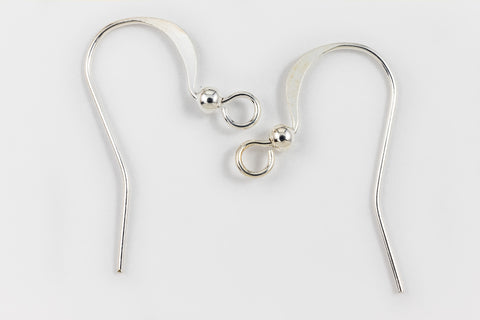 Silver Flat French Ear Wire with Ball #EFM032-General Bead