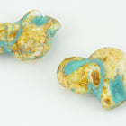 20mm x 23mm Opaque Ivory/Turquoise Elephant Beads (1 or 6 Pcs) #ELE001-General Bead