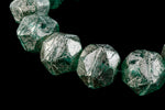 10mm Mercury Washed Green Aqua English Cut Bead (15 Pcs) #ENG009-General Bead