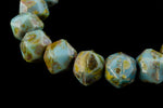 8mm Turquoise Picasso English Cut Bead (20 Pcs) #ENG103-General Bead