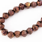 8mm Dark Bronze Amethyst English Cut Bead (20 Pcs) #ENG104-General Bead