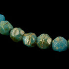 4mm Gold Washed Turquoise English Cut Bead (50 Pcs) #ENG202-General Bead