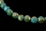 4mm Gold Washed Turquoise English Cut Bead (50 Pcs) #ENG202-General Bead