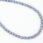 4mm Silver Washed Lavender English Cut Bead (50 Pcs) #ENG203-General Bead