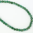 4mm Transparent/Opaque Turquoise Picasso English Cut Bead (50 Pcs) #ENG207-General Bead