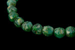 4mm Transparent/Opaque Turquoise Picasso English Cut Bead (50 Pcs) #ENG207-General Bead