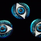 12mm Bermuda Blue Flat Eye Cabochon-General Bead