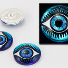 18mm Bermuda Blue Flat Eye Cabochon-General Bead